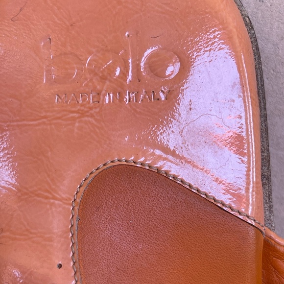 bolo Italian Designer Orange Leather Padded Comfort Sandals Men’s 11 ITALY NICE! - Picture 2 of 12
